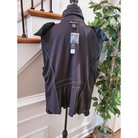 Lane Bryant Women's Blue Polyester & Rayon LongSleeve Button Blazer Coat - Picture 8 of 12